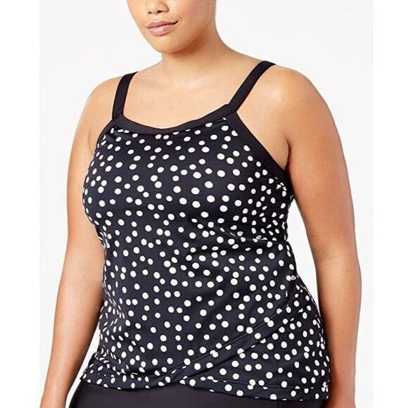 Size 22W Swim Solutions Layered Tankini Top - Picture 1 of 1